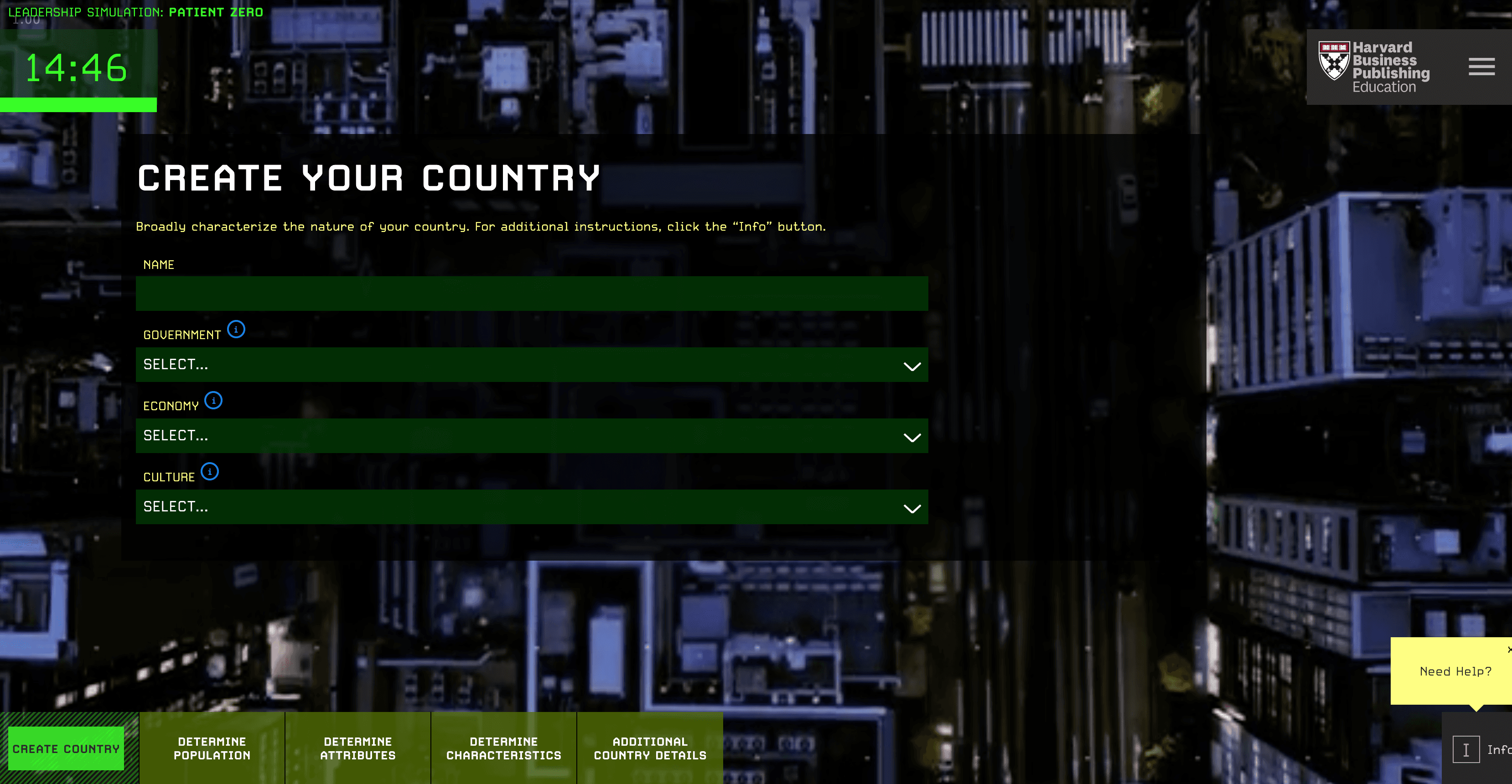 patient zero simulation screen